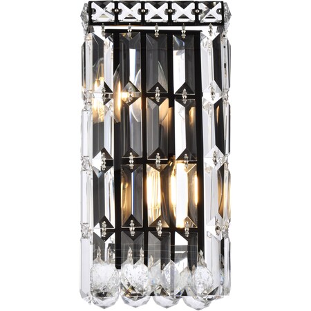 Elegant Lighting Maxime 6 Inch Black Wall Sconce, 731088 V2032W6BK/RC